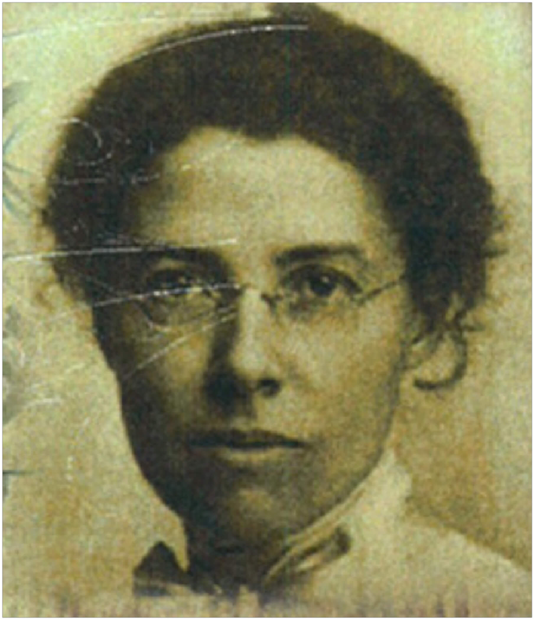 Sepia-toned historic photo of Aurellia Harwood