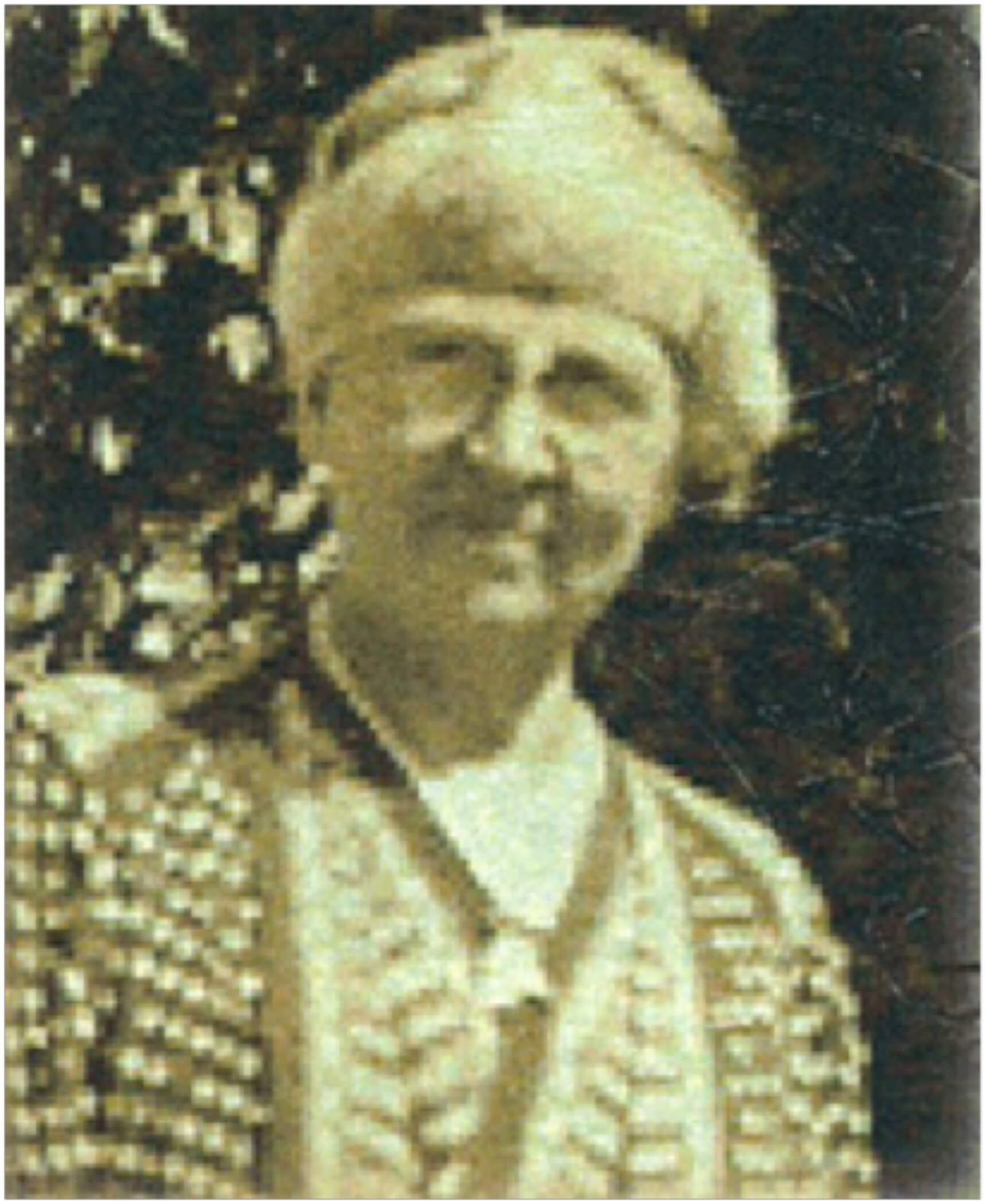 Sepia-toned historic photo of Vina Danks